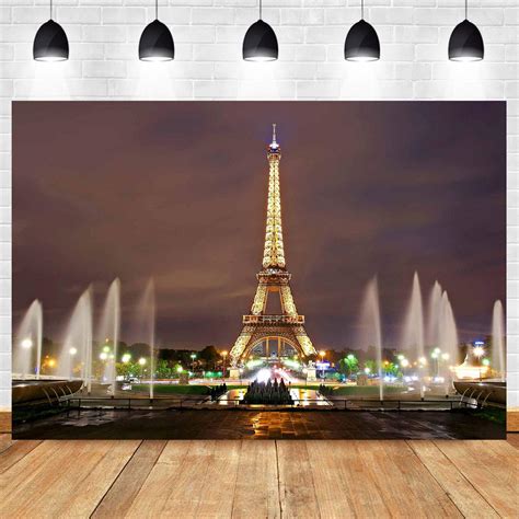 Buy Lelez 7x5ft Eiffel Tower Photography Backdrop Paris City Night