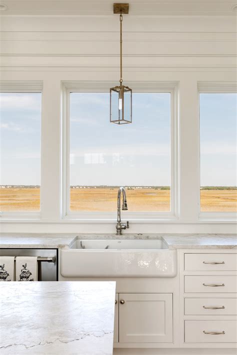Apron front farmhouse kitchen sinks have come a long way since yesteryear. Sink with View and Pendant over Craftsman Farm Sink ...