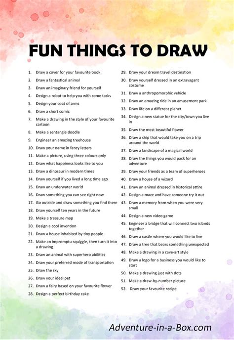 52 Things For Kids To Draw