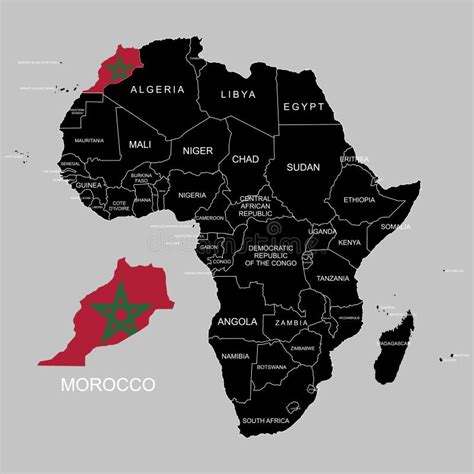 Grondgebied Van Marokko Op Het Continent Van Afrika Vector Illustratie