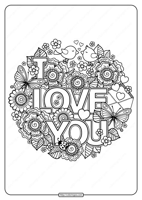 See for yourself why we are so proud of our printable coloring sheets! Printable I Love You Pdf Coloring Page