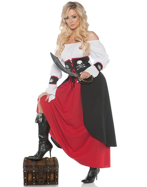 Lady Pirate Womens Adult Buccaneer Maiden Halloween Costume M
