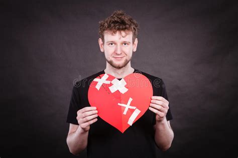 Happy Man Plaster Heart Stock Photos Free And Royalty Free Stock Photos