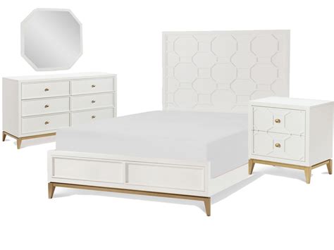 Buy modern bedroom furniture sets in los angeles based furniture store. Rachael Ray Home Chelsea 4pc Panel Bedroom Set in White ...