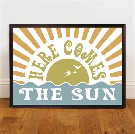 The Beatles Here Comes The Sun Unframed Song Lyric Print Art Poster