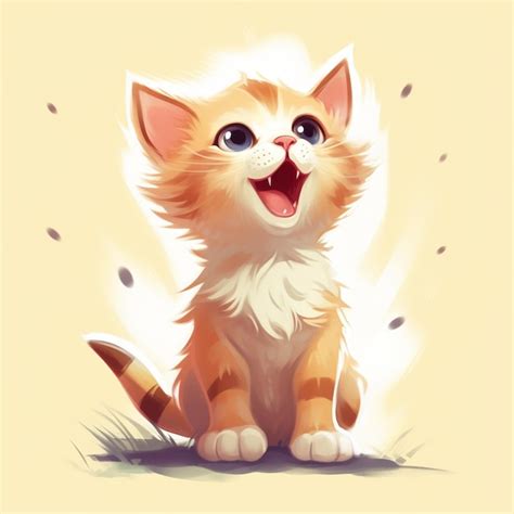 Premium Ai Image Cute Animated Cat Illustration Cartoon