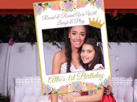 Large Princess First Birthday Photo Booth Prop Frame Girl Birthday