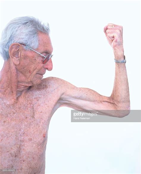 Elderly Man Flexing Muscles Elderly Man Muscle Stock Photos