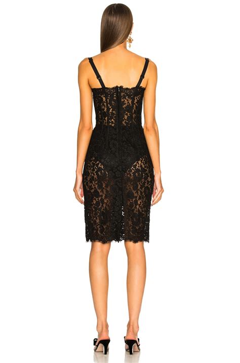 Dolce Gabbana Lace Bustier Dress In Black Fwrd