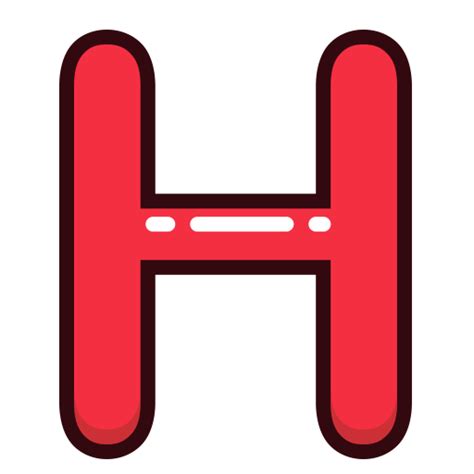 H Letter Red Alphabet Letters Icon