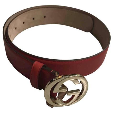 Gucci Belt Red New Leather Ref129244 Joli Closet