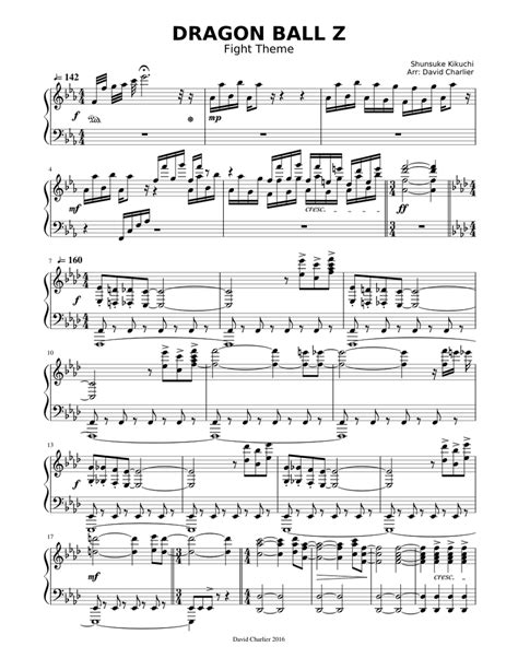 This set features the background music and theme songs found in the five disc dragon ball & dragon ball z: Dragon Ball Z - Fight Theme Sheet music for Piano | Download free in PDF or MIDI | Musescore.com