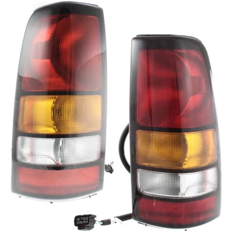 Replacement Driver And Passenger Side Tail Light With Bulbs Amber