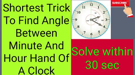 Clock And Angels Trick To Find Angle Between Hour And Minutes Hand