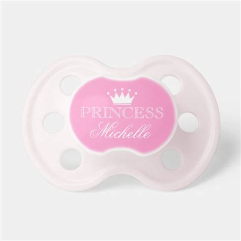 personalized princess pacifier with name and crown