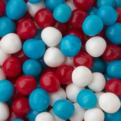 Red Blue And White Sour Balls • Fruit Sours Candy Balls • Gummies