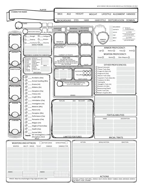 Fully Loaded E Character Sheet D D In Rpg Character Sheet Dnd