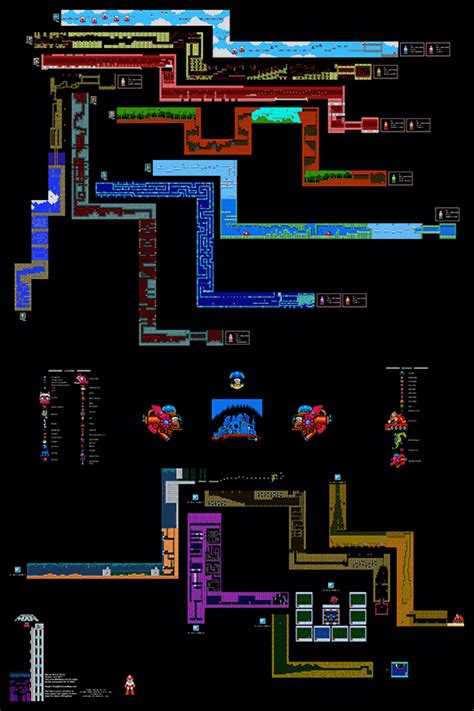 Mega Man Ii All Stages 24 X 36 Poster