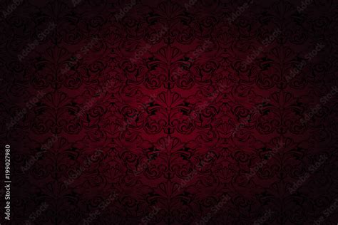 Royal Vintage Gothic Background In Dark Red And Black With A Classic