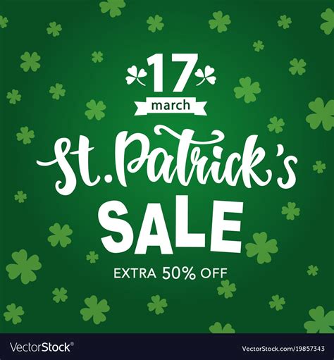 Saint Patricks Day Sale Typography Banner Vector Image