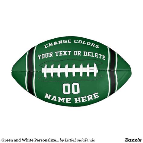 Green And White Personalized Footballs Your Color Football Zazzle