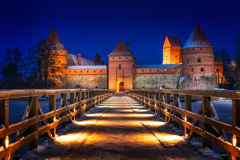 Winter Fairy Tale In The Trakai Castle In Lithuania