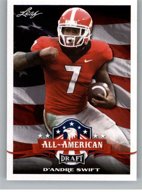 Dandre Swift 2020 Leaf Draft All American 70 Rookie Georgia Bulldogs