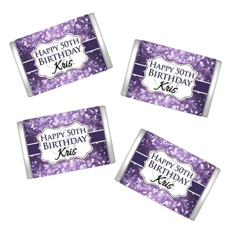 50th Birthday Hersheys Miniatures Chocolate Wrappers Etsy Hershey