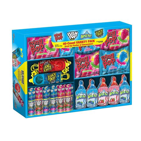 Bazooka Candy Brands Lollipop Variety Pack W Assorted Flavors Of Ring