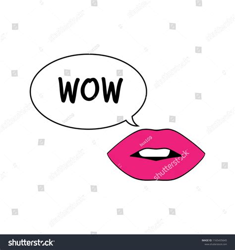 Woman Sexy Lips Whispering Wow Bubble Stock Vector Royalty Free