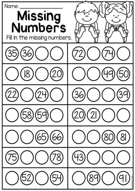 Missing Numbers Kindergarten Worksheets Printable Kindergarten Worksheets