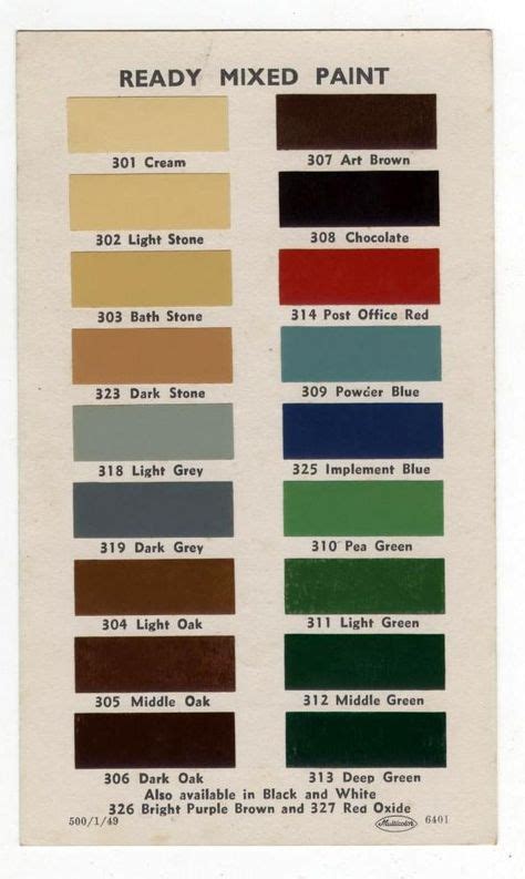 9 Vintage Paint Colourcolor Charts Ideas Vintage Paint Colors Color