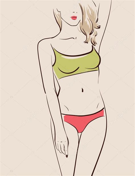 Beautiful Woman Wearing Swimsuit Stock Vector Image By Yemelianova