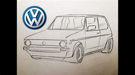 como aprender a dibujar autos how to draw a car vw golf mk1 youtube