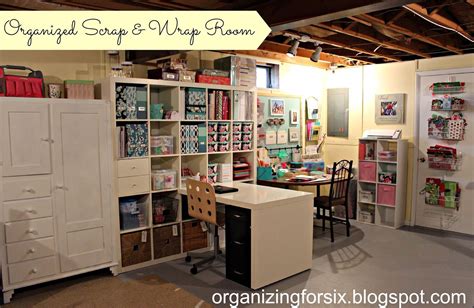 Organizing For Six My Organized Scrap And Wrap Room Basement Craft