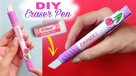 Homemade Eraser Pen With Paper How To Make Eraser At Home Diy Eraser