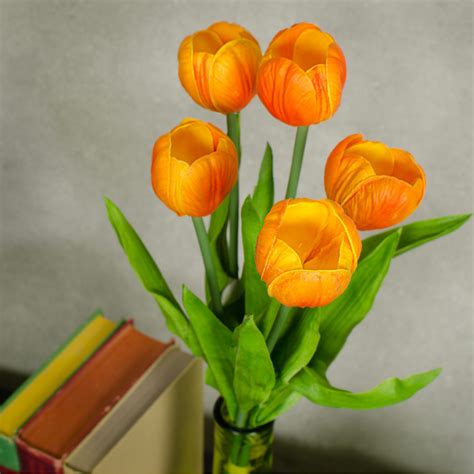13 Realistic Touch Tulip Bouquet Orange 5 2260018or