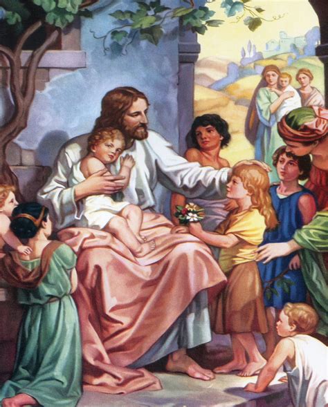 Jesus Blesses Children C Catholic Picture Print Etsy