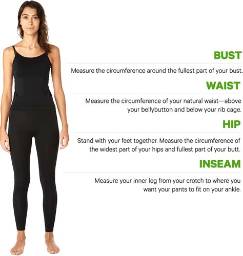 Womens Pants Size Chart And Fit Guide