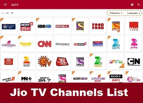 Jio Tv Channels List Latest Update Jio Dth Channels List