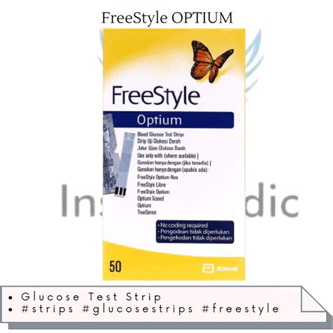 Ins Abbott Freestyle Optium Glucose Test Strips 50 Strips Shopee