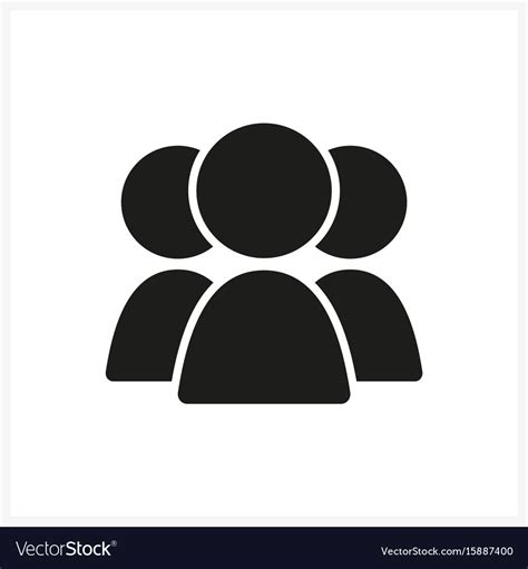 Group Three People Icon In Simple Black Design Vector Image