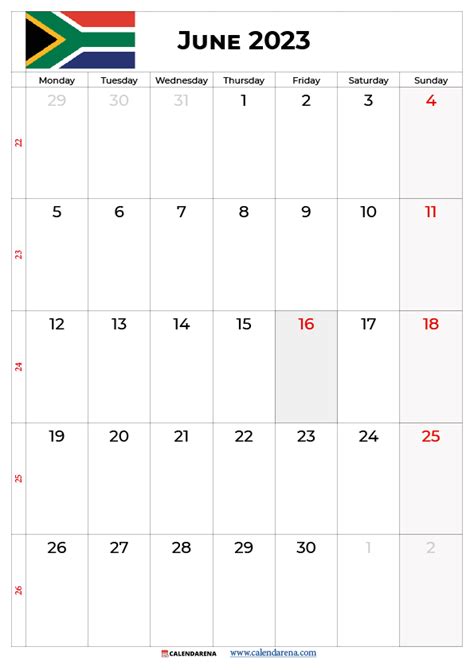 June 2023 Calendar With Holidays South Africa September Calendar