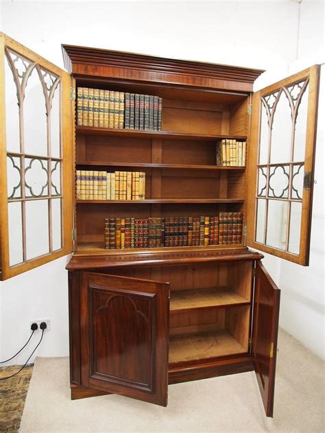 Gothic Style Mahogany Cabinet Bookcase For Sale At 1stdibs