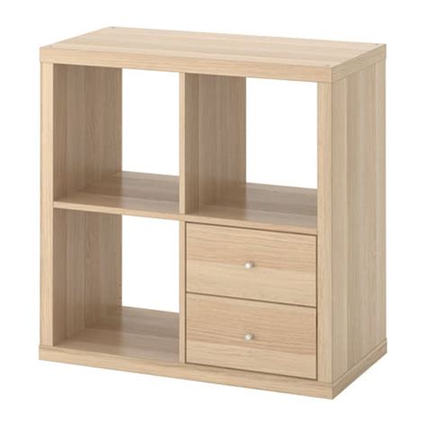 kallax shelving unit with drawers white stained oak effect ikea