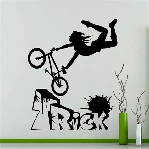 Bike Bmx Freestyle Trick Wall Sticker Bike Garage Vinyl Decal Home