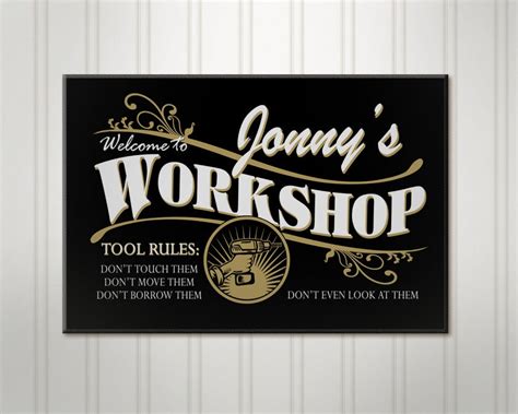 Personalized Work Shop Sign Custom Wood By Simplysublimets