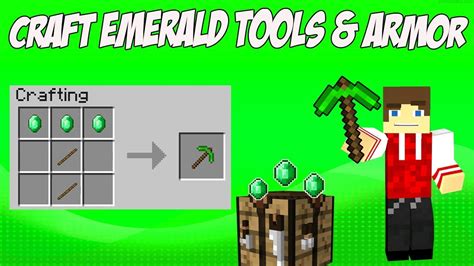Craft Emerald Tools And Armour In Minecraft Extra Gear Mod Youtube
