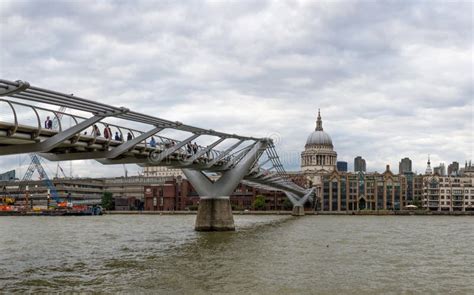 London Uk August 8 2016 The Millennium Bridge And St Pauls