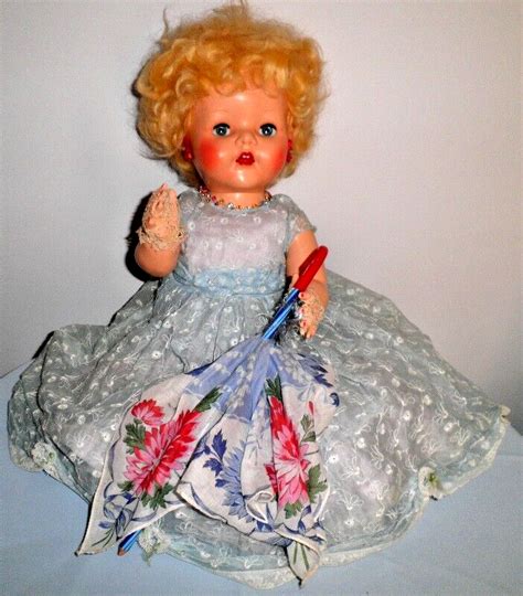 1950s Vint Lge 21 Inch English Hard Plastic Pedigree Doll Blue Eyes